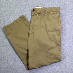 Dockers Straight Fit Khaki Pants Mens 36x28 Classic Tan Flat Front Casual Chino